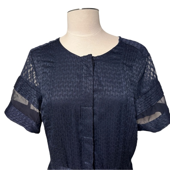 Banana Republic Geo Lace Sheer-Panel Dress 12 Pockets - Picture 9 of 11